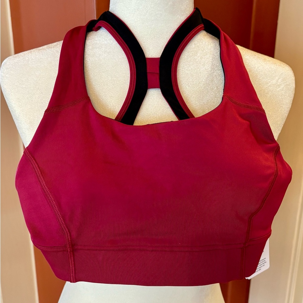 Lululemon Pink and Black Sports Bra for Intense Workouts